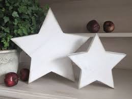 Holzsterne 2 Tlg Weiss Shabby Holzsterne Blockhaus Dekoration Holz Kreativ