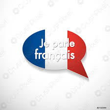 Venez apprendre à parler le français en prenant du plaisir avec nous. Das Wort Je Parle Francais In Blase Mit Franzosischer Stock Vektorgrafi Crushpixel
