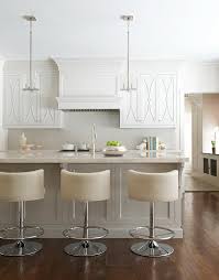 With a huge range of kitchen stools we promise you will not be disappointed. Cream Leather Swivel Barstools At Light Gray Island Transitional Kitchen