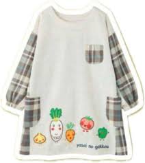 Amazon.co.jp: やさいのがっこう 長袖エプロン 保育士 割烹着 母の日 父の日 プレゼント : ホーム＆キッチン