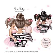 Mothers Day Clipart Mother Daughter Clipart Children Etsy In 2020 Mom Clipart Love Mom I Love Mom