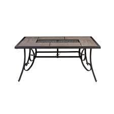 Hampton Bay Crestridge Steel Rectangular Outdoor Patio Dining Table With Tile Top Fts61215 The Home Depo In 2020 Outdoor Dining Table Patio Dining Table Dining Table