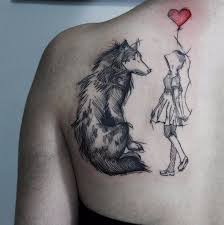 Girl With A Balloon By Dani Bastos Tatuajes De Lobos Tatuajes De Animales Tatuaje De Husky