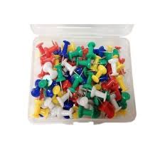 Clips, Push Pin, Metal/Plastic, Assorted Color, 100 PC/Pack - Clips, Push  Pin & Rubber Bands | Non branded