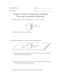 Force And Acceleration Worksheet