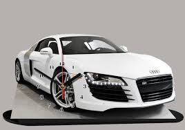 Audi r8 spyder elle tombe le haut challenges. Audi R8 Blanche 08 En Auto Horloge Miniature Auto Horloge
