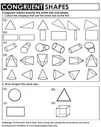 This coloring math worksheet lets your child identify the correct match for each geometric shape. Congruent Shapes Worksheet Shapes Worksheets Geometry Worksheets Kids Math Worksheets