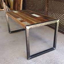 Reclaimed Wood Table Or Desk Square Metal Legs Steel Legs Etsy Wood And Metal Table Reclaimed Wood Table Diy Table Legs