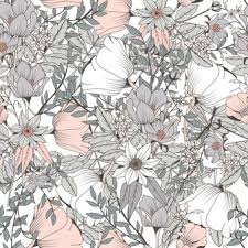 Floral pattern design / ink on paper. Test Haba Codeseek Co
