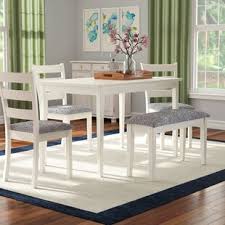 Removing the bench and easing the table against the wall will allow for more floor space when it's needed. Small Kitchen Table With Bench Wayfair