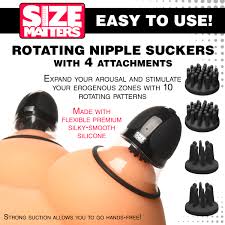 10X Rotating Nipple Suckers with 4 Attachments: Sex Toy Distributing
