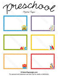 Get here free printable label templates in various format like blank ,mailing etc. School Name Tag Template Free Printable