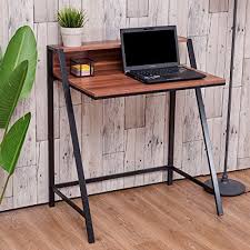 Tangkula 2 Tier Computer Desk Home Office Wood Writing Table Workstation Stylish Office Desks Modern Computer Desk Home Office Furniture