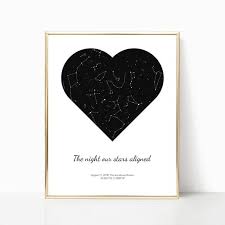 Constellation Map Digital Star Map Heart Important Dates Etsy In 2021 Star Map Art Constellation Map Star Map