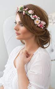 braut blumenkranz haarkranz hochzeit haarband blumen etsy hochzeit frisuren blumenkranz haarkranz hochzeit blumengirlande