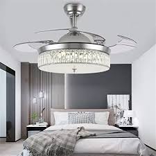 Find decorative light bulbs at lowe's today. Amazon Com Kankanlei 36 Crystal Ceiling Fan Light With Remote Led Fan Chandelier With 3 Color Changes And Retractable Blades Silent Motor Decorative Lighting For Living Room Silver Kitchen Dining