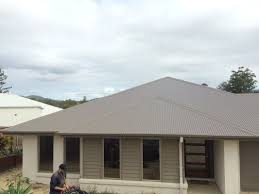 Recently We Completed A Roof Replacement In Colorbond Jasper Which Is Brown In Colour The R House Roof Design Colorbond Roof House Exterior Color Schemes