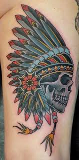 American Traditional Tattoo Flashes Chest Google Search Indian Skull Tattoos Skull Sleeve Tattoos Feather Tattoos