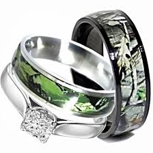 His Titanium Camo Hers Stainless Steel Wedding Rings Set Camouflage Black 3pcs Camo Wedding Rings Camo Wedding Rings Sets Stainless Steel Wedding Ring