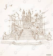 Comfort, servizio personalizzato e prezzi. Piazza Di Spagna In Rom Handzeichnung Stock Vektorgrafi Crushpixel