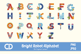 Alphabet's secretive research unit will launch intrinsic, a new robotics software and artificial intelligence company. Bright Coloured Robot Themed Alphabet Capitals 1190889 Elements Design Bundles
