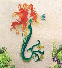 Metal Mermaid Wall Sculpture Grandgardens Mermaid Wall Art Mermaid Art Mermaid Drawings