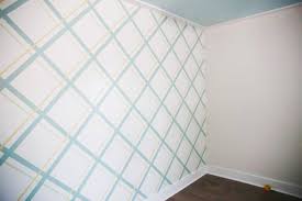 I love this color block look! Painting A Plaid Wall With Frogtape The Handmade Home