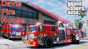 Gta 5 Firefighter Mod New Davis Fire Department Ladder Engine Rescue Youtube