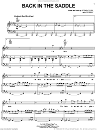 Aerosmith Back In The Saddle Sheet Music For Voice Piano Or Guitar