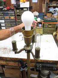 Lamp Parts And Repair Lamp Doctor Broken Antique Brass Reflector Type Floor Lamp With Cluster And Mogul Socket Repaired