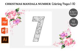Children will meet santa claus, a snowman, animals, and a festive tree here. Christmas Number Coloring Page 1 10 Grafico Por Kdpwarrior Creative Fabrica