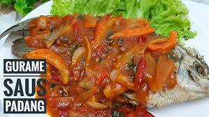 Ayam brand mackerel saus padang makanan kaleng 425 g. Resep Ikan Gurame Siram Saus Padang Youtube