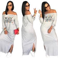 Black And Smart Fashion Print Off Shoulder Dress Liberation Xchange Maxi Dress With Sleeves Long Sleeve Summer Dress Off Shoulder Fashion