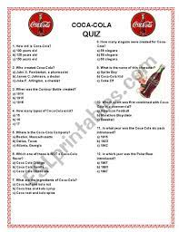 How much is the coca cola company worth answer choices 83.8 billion 77.90 billion 60.45 billion 120.12 billion question 5 30 seconds q. Coca Cola Quiz Reasons To Believe Commercial Esl Worksheet By Marah78