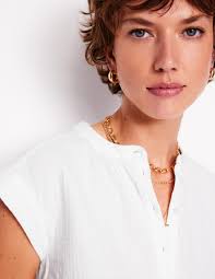 Hazel Cotton Embroidered Top-White