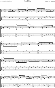 Fur Elise For Guitar Sheet Music And Guitar Tabs Guitar Sheet Music Guitar Sheet Guitar Tabs
