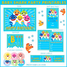 Cute baby shark party printables. Baby Shark Party Printables Printabelle