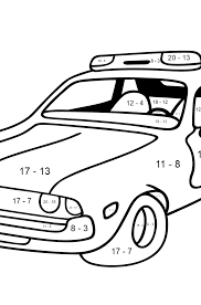 Voiture, voiture de course, voiture de police, voiture de sport, police, pompier, camion, camion de pompier, moto. Coloriage De La Voiture De Police Rouge Et Blanche Imprimez Ici