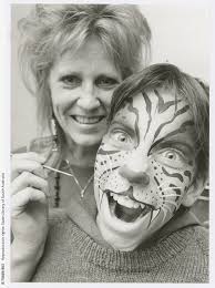 Carclew Holiday Program. Face artist Maria Willering makes Bradley Donovan  (Elizabeth Downs) into a tiger. 3rd October 1990. • Photograph • State  Library of South Australia
