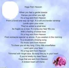 Hugs From Heaven Mom Poems Heaven Poems Letter From Heaven
