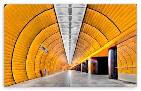 Subway Tunnel Wallpaper Orange Walls Wall Mural Decals Large Wall Murals