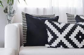Hidden zipper closure provides a. 35 Sofa Throw Pillow Examples Sofa Decor Guide Black And White Cushions White Sofa Pillows Black Throw Pillows