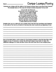 Check spelling or type a new query. Charlie And The Chocolate Factory Oompa Loompa Poetry Freebie Tpt