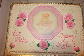 This Was The Cake That Wegman S Bakery Made They Did An Awesome Job And It Tasted G Cake Designs Birthday Teddy Bear Baby Shower Theme Bear Baby Shower Theme