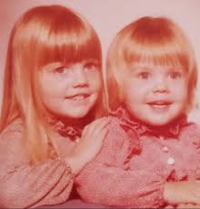 Could anyone bring this old pic of me and my sister clearer please (we both  have blue eyes)