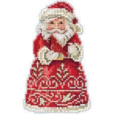 Decorate your tree this christmas with help from embroidery central. Traditional Santa Christmas Cross Stitch Kit With Beads Robed Santa Yarn Designers Boutique