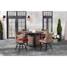 Fire pit, used as a fire pit, meanwhile also can be applied as a bistro table with the lid added to the fire bowl. Fire Pit Included Patio Dining Furniture Patio Furniture The Home Depot