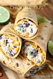 Southwest Cream Cheese Chicken Wraps Recipe Recipes Food Chicken Wrap Recipes