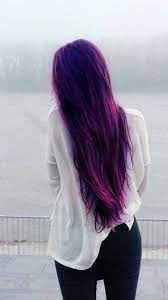 Ohne Titel Via Tumblr Unter We Heart It Http Silicon Toptrendspint Blackjumpsuitoutfit Tk Long Purple Hair Hair Color Purple Long Hair Color
