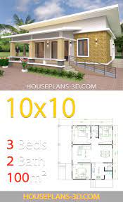 House Design Plans 10x10 With 3 Bedrooms Full Interior House Plans 3d Small House Design Plans Bungalow House Design Home Design Plans